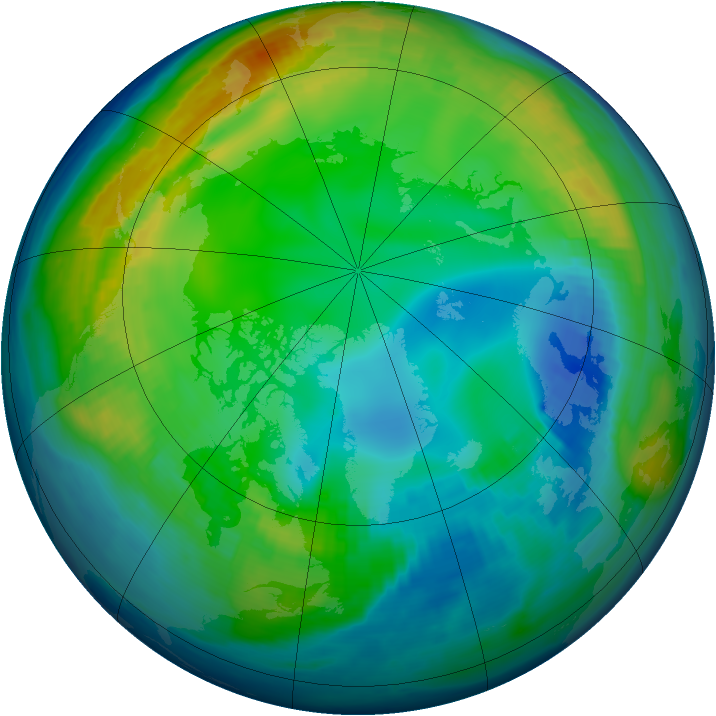 Arctic ozone map for 22 November 1998